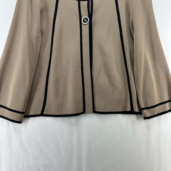 GRACE Sweater Size M Two Button Long Sleeve Blazer Cardigan Rayon Blend Brown - Picture 4 of 10